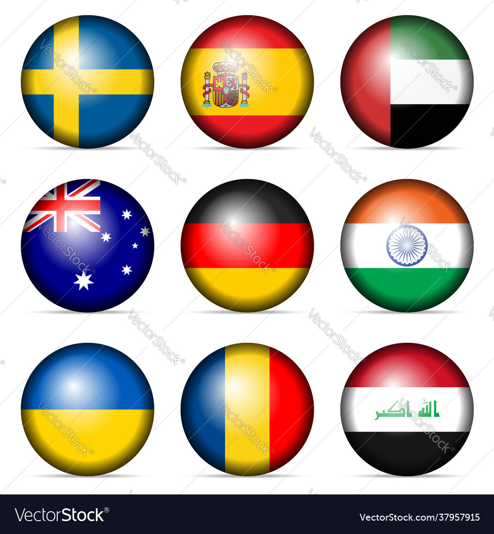 National flag set Royalty Free Vector Image - VectorStock