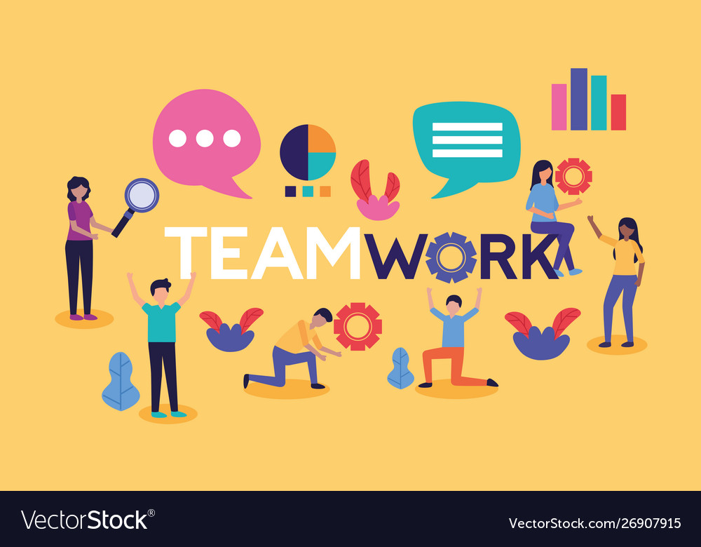 People teamwork flat design image Royalty Free Vector Image