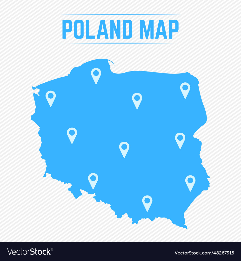 Poland simple map with icons