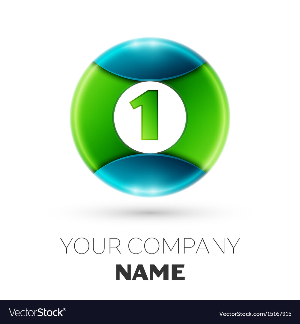 Realistic number one symbol in colorful circle Vector Image