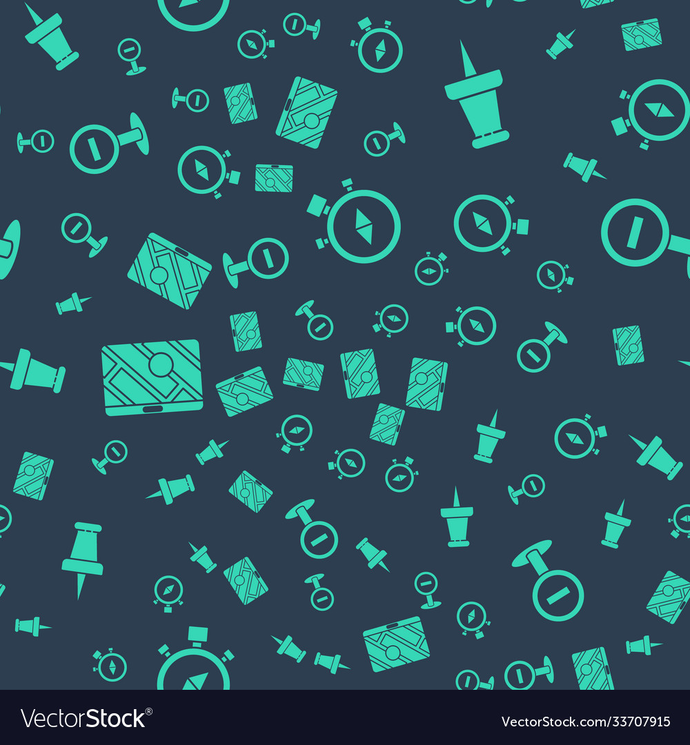 Set compass push pin city map navigation vector image Set compass push pin city map navigation