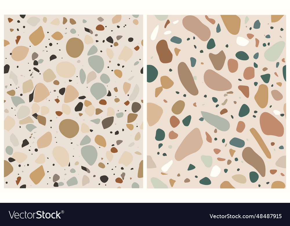 Set of venetian terrazzo seamless patterns vector image Set of venetian terrazzo seamless patterns