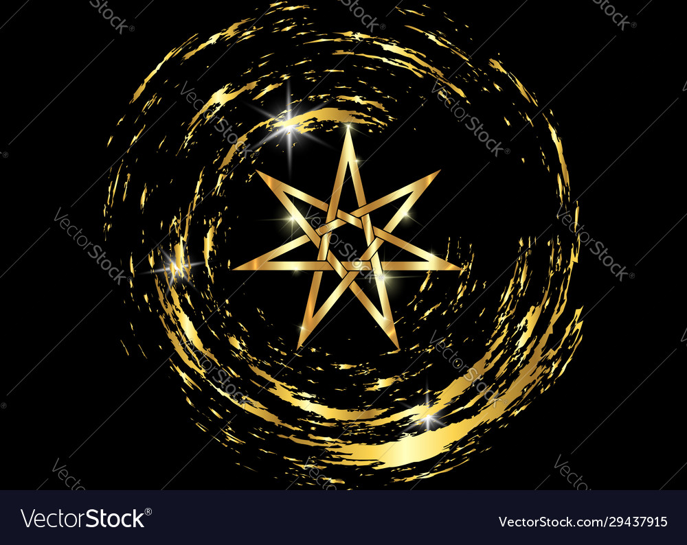 Seven point star or septagram gold fairy