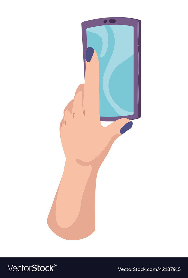 Frau Hand berühren Smartphone