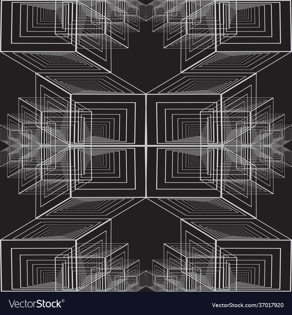 Abstract background geometric pattern with cubes vector image Abstract background geometric pattern with cubes