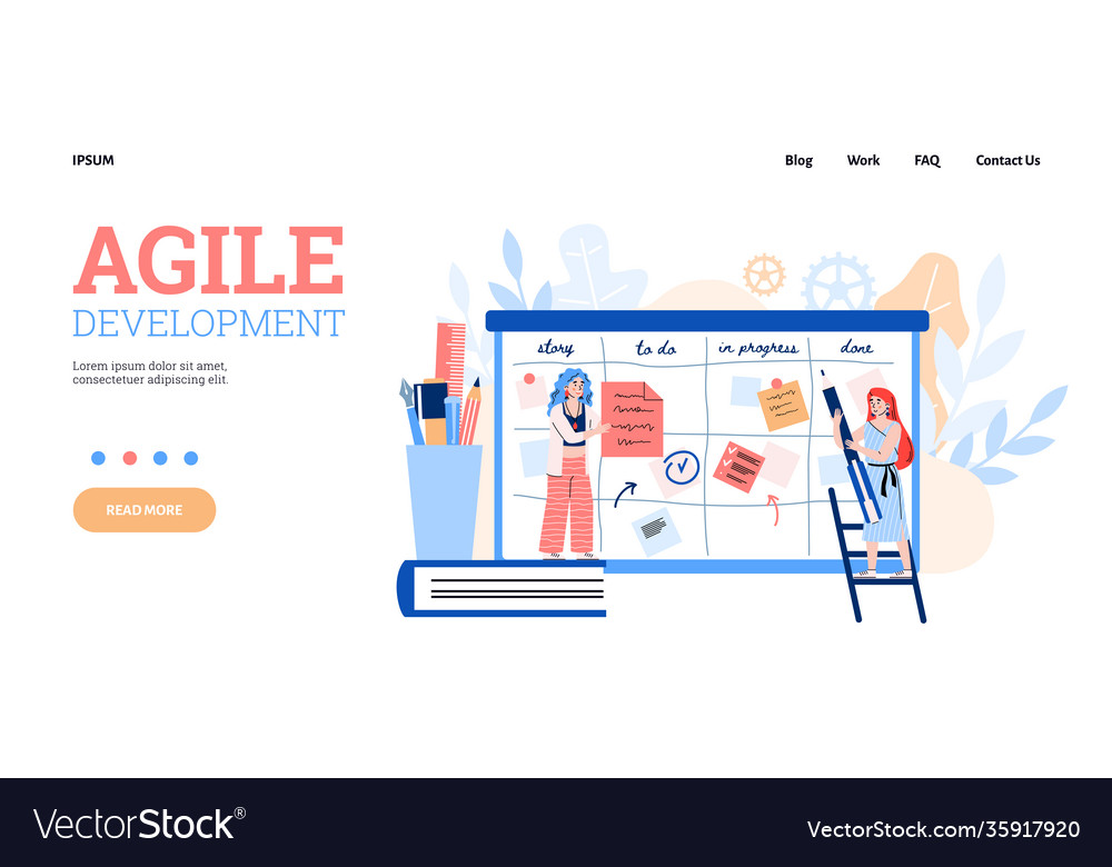 Agile project development system web banner flat vector image Agile project development system web banner flat