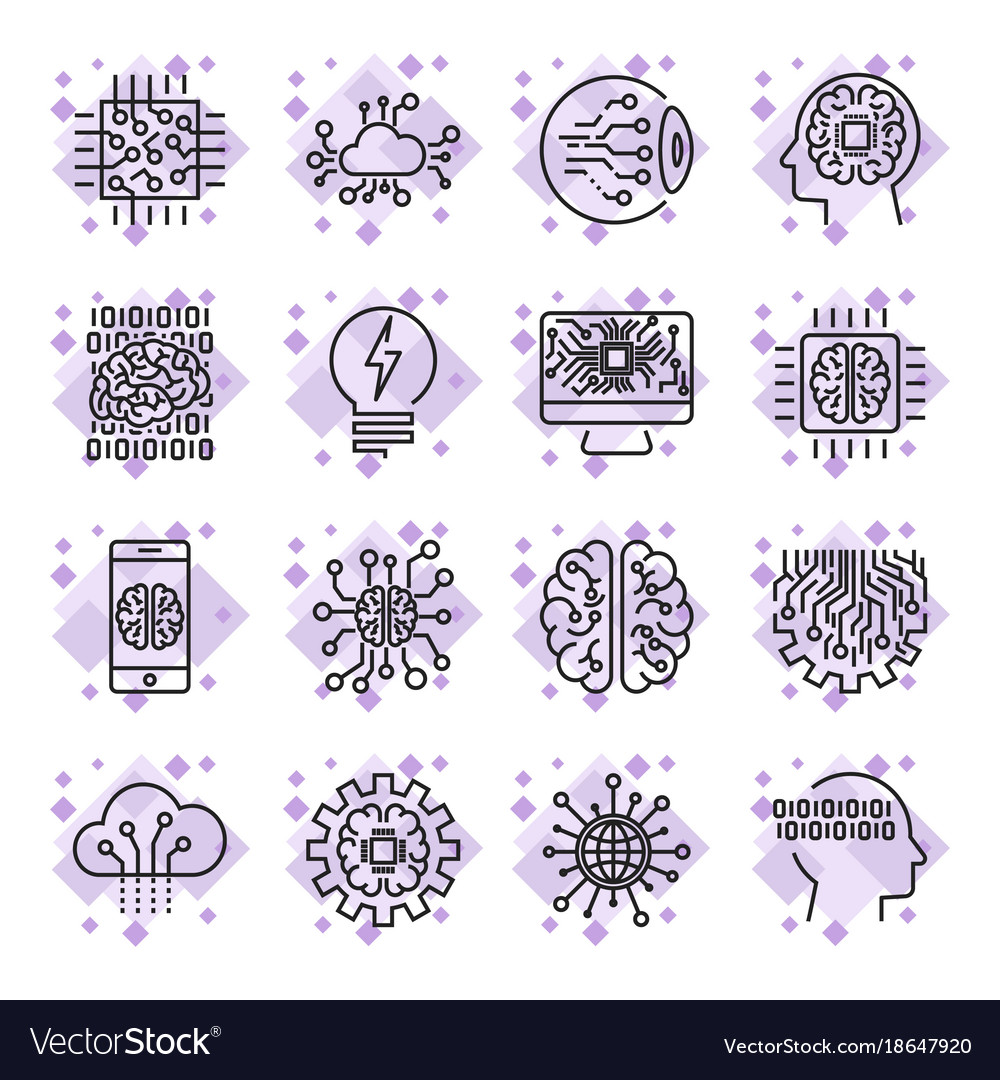 AI Icon Set - Neural Network Concepts