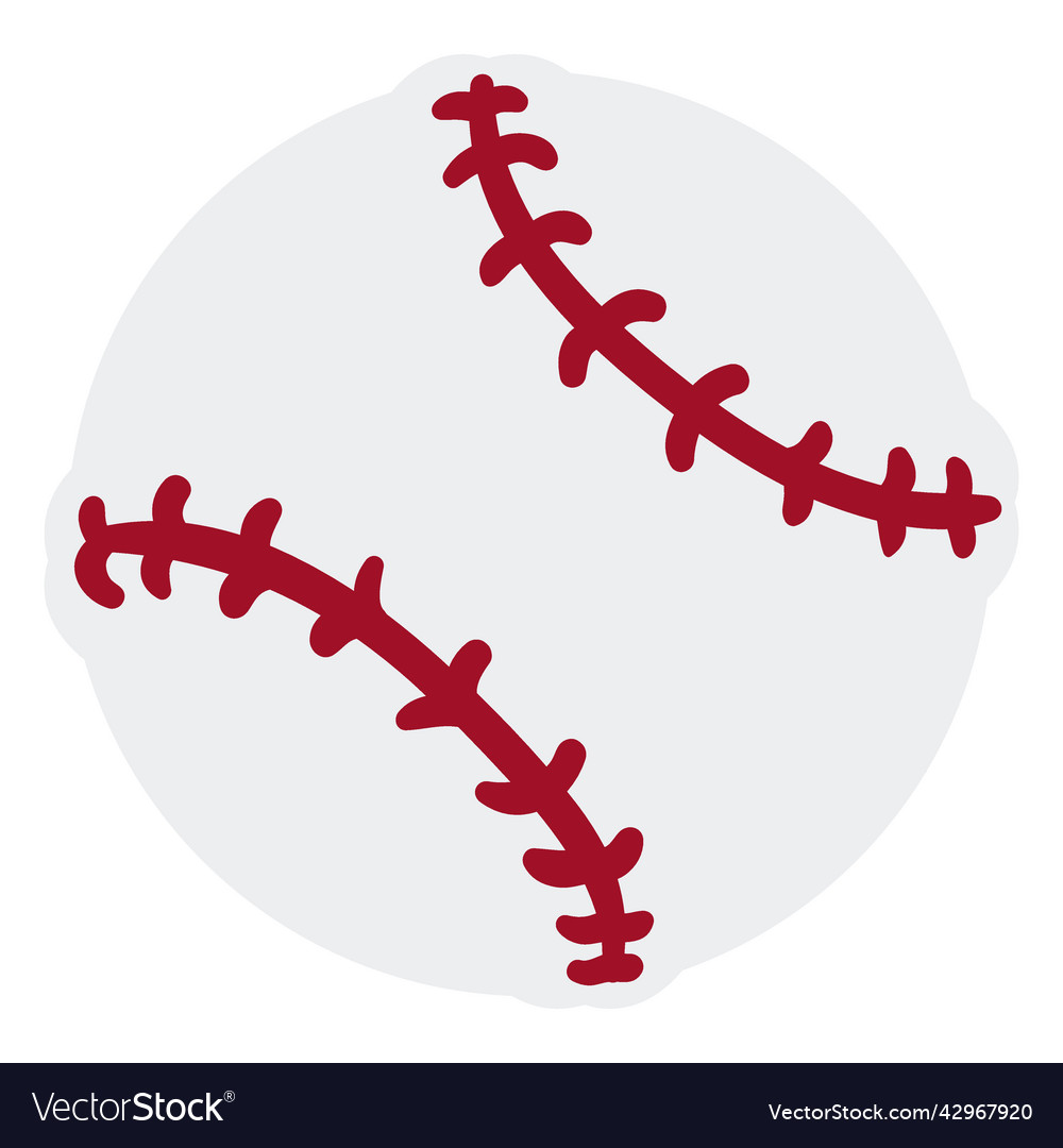 Baseball ball flat design Royalty Free Vector Image