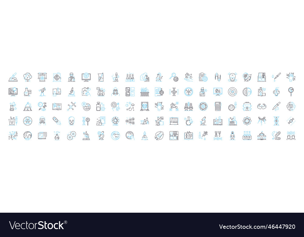 Bioengennering line icons set Vector Image Bioengennering line icons set