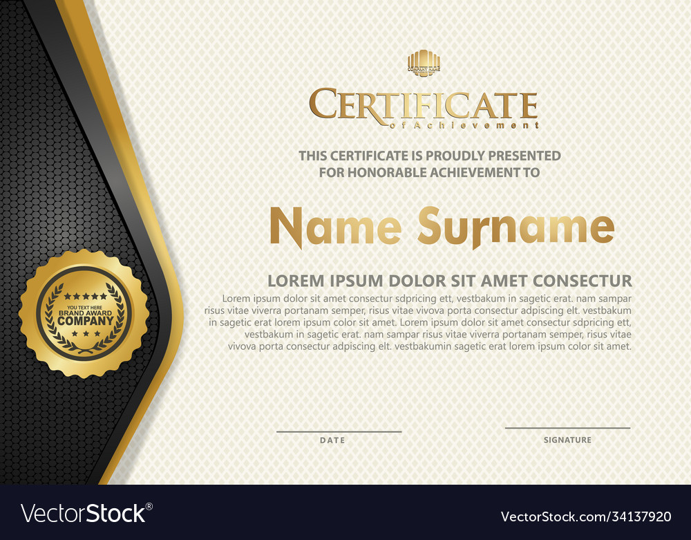 Certificate template with textured background