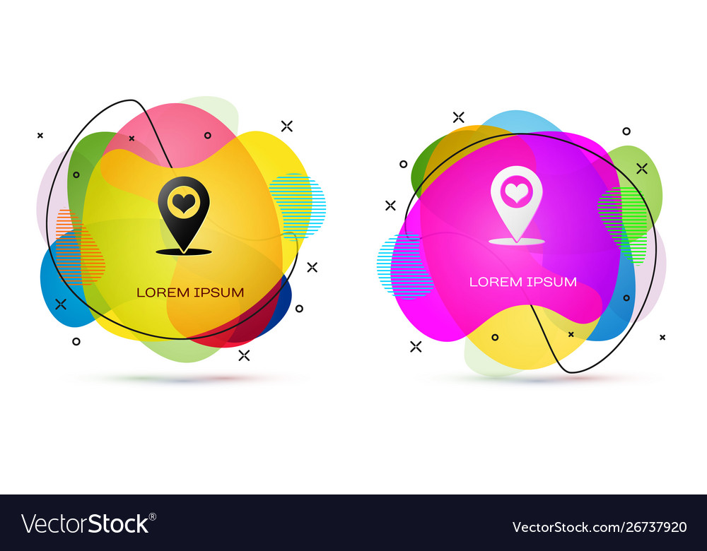 Color map pointer with heart icon isolated vector image Color map pointer with heart icon isolated