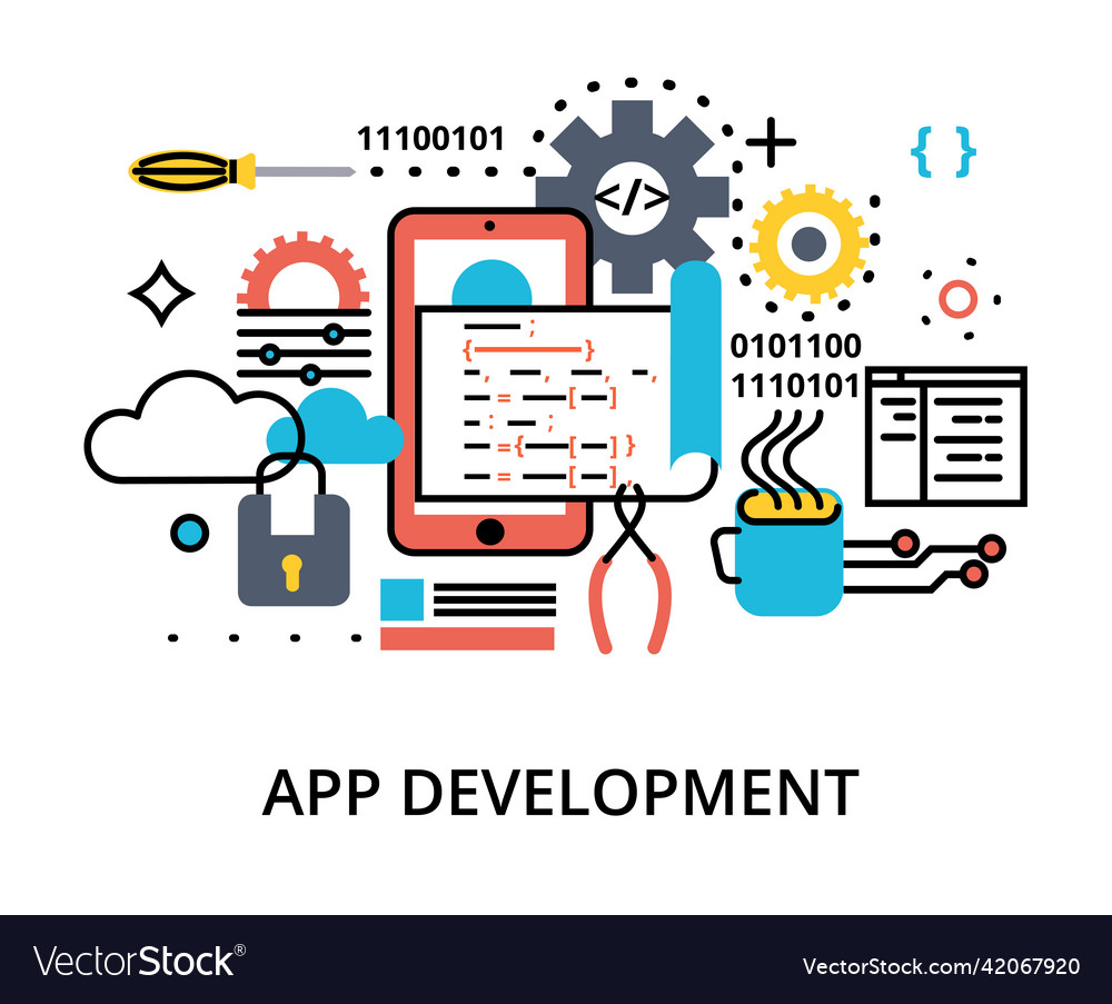 Concept of programming development software vector image Concept of programming development software