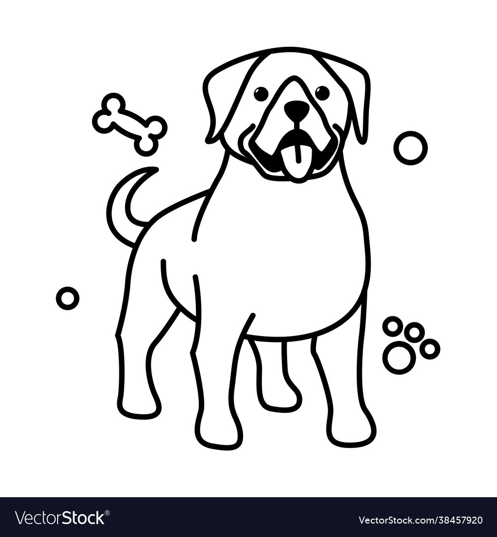 Cute cartoon icon a big dog