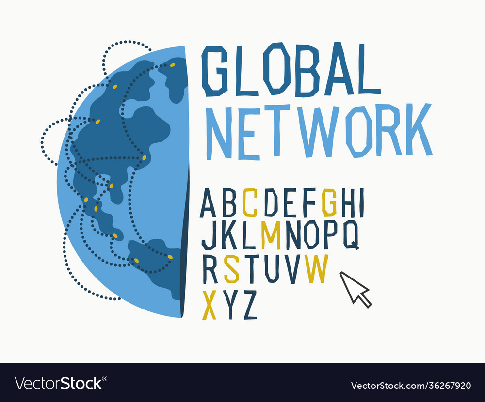 Global network connection concept template world