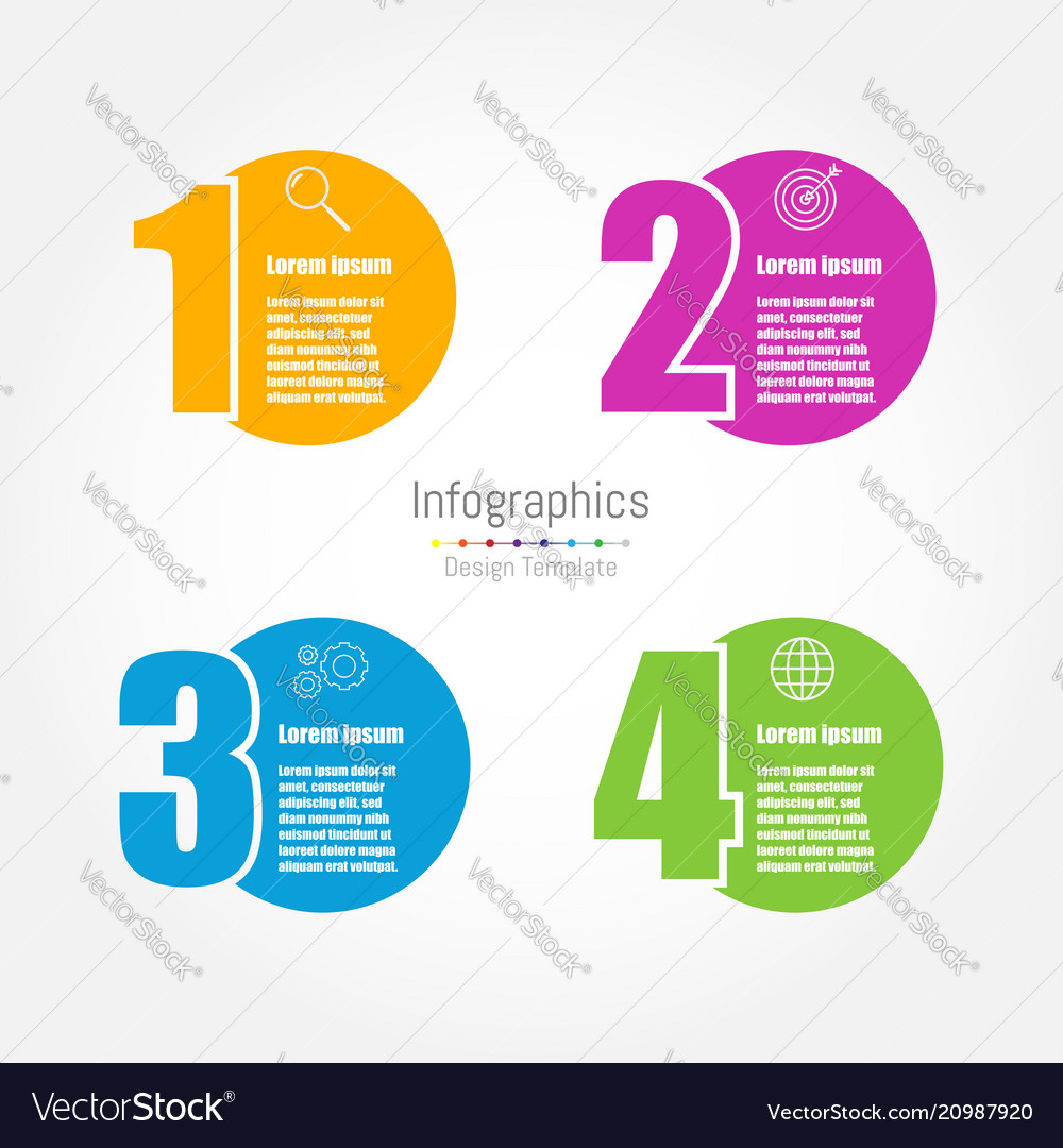 Infographic design template with four options vector image Infographic design template with four options