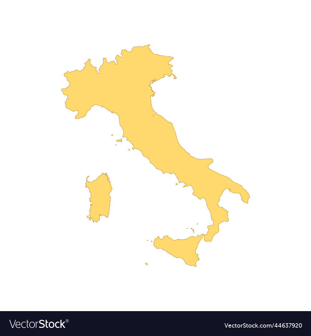 Italy map color line element border vector image Italy map color line element border