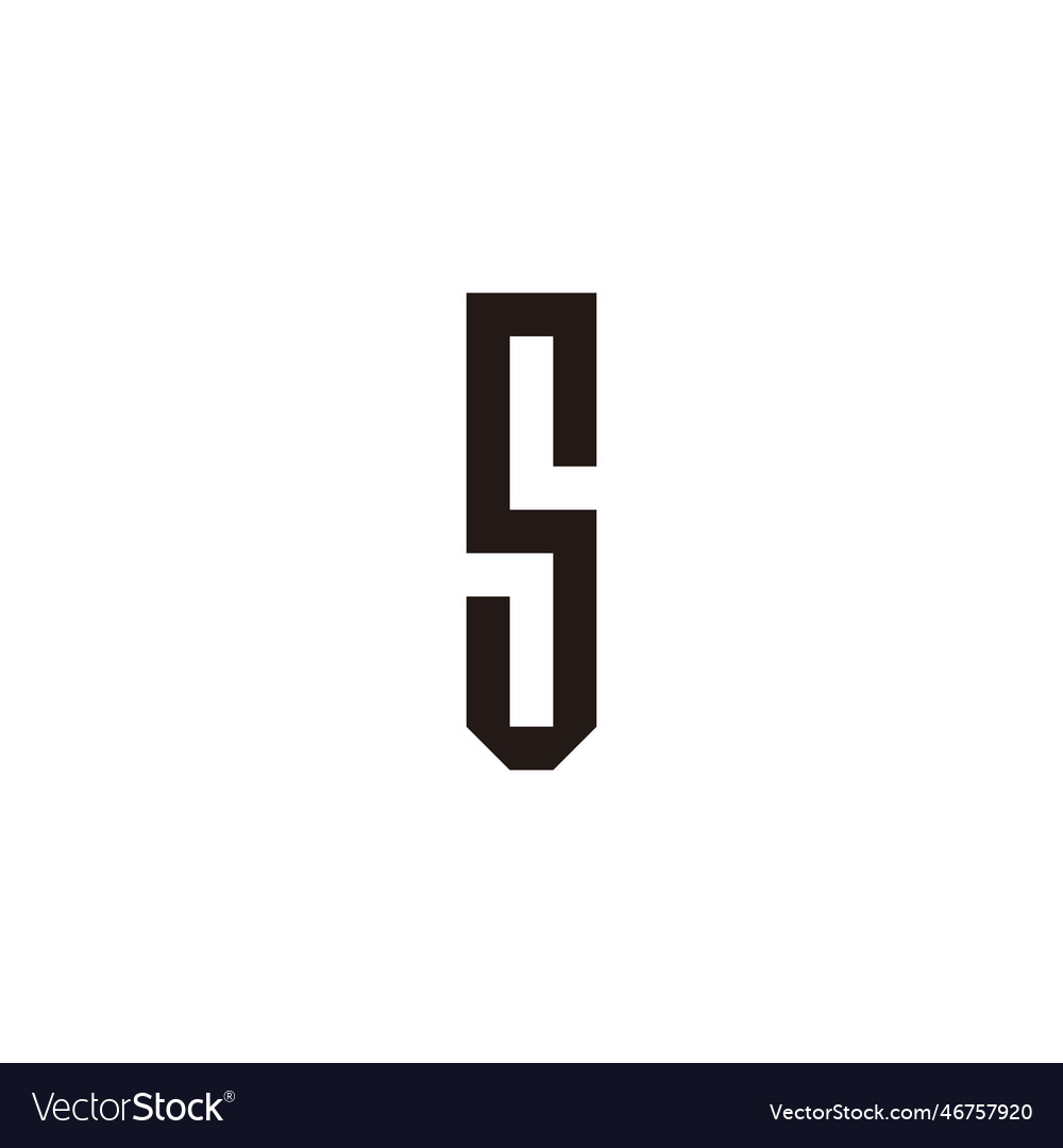 Letter s shield square geometric symbol simple Vector Image