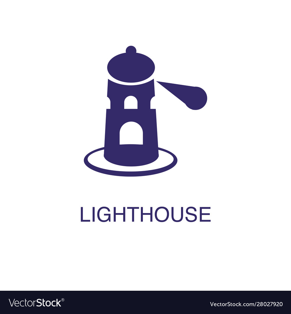Lighthouse element in flat simple style on white