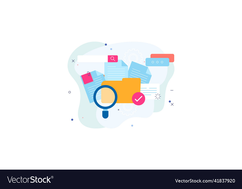 Magnifying glass with file searching