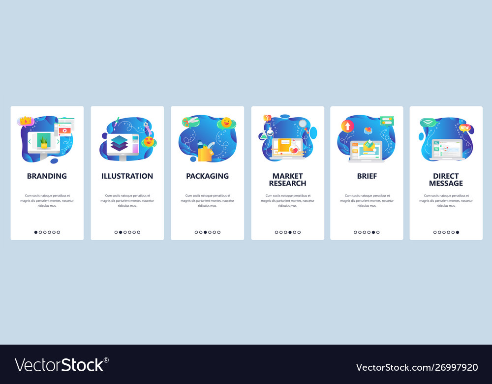 Mobile app onboarding screens 3d modeling vector image Mobile app onboarding screens 3d modeling