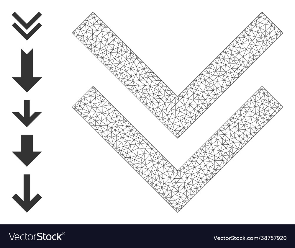 Polygonal network shift down icon with simple vector image Polygonal network shift down icon with simple