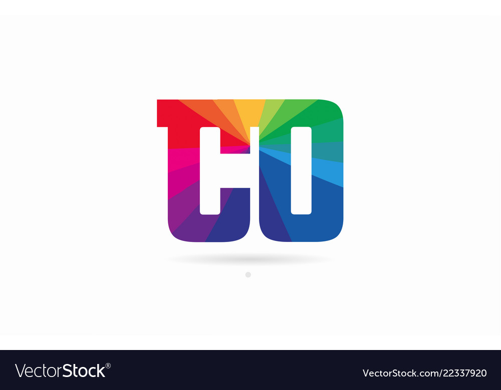 Rainbow colored alphabet combination letter co c