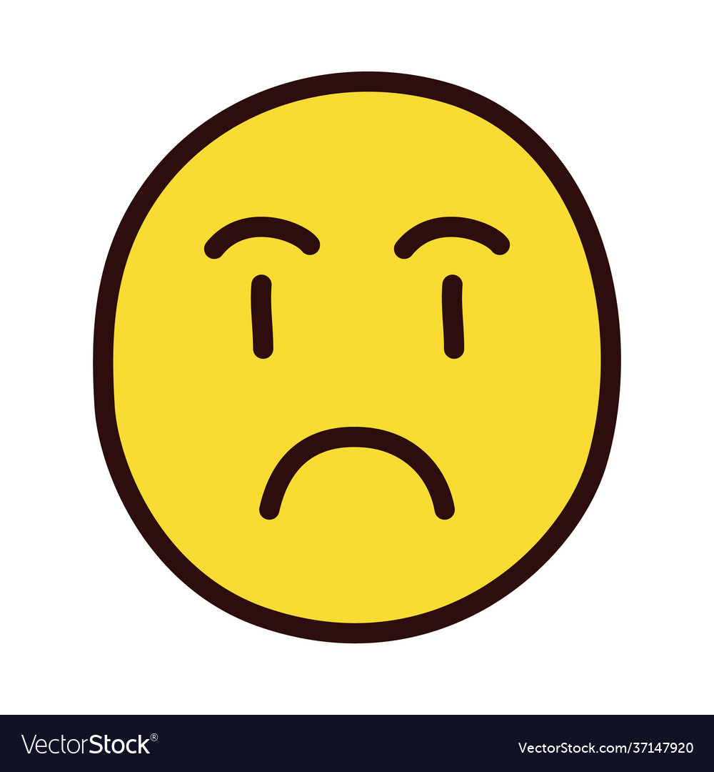 Sad emoji face Royalty Free Vector Image - VectorStock