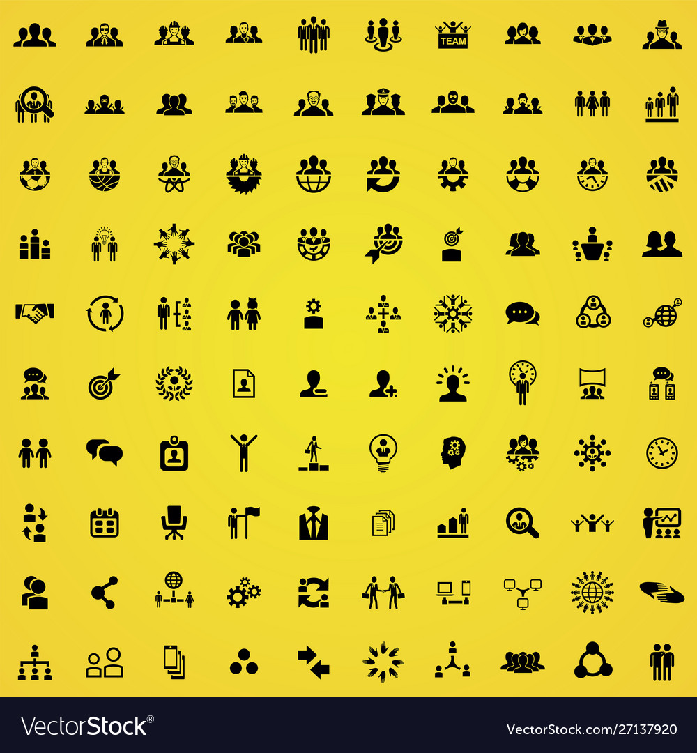 Teamwork 100 icons universal set for web and ui