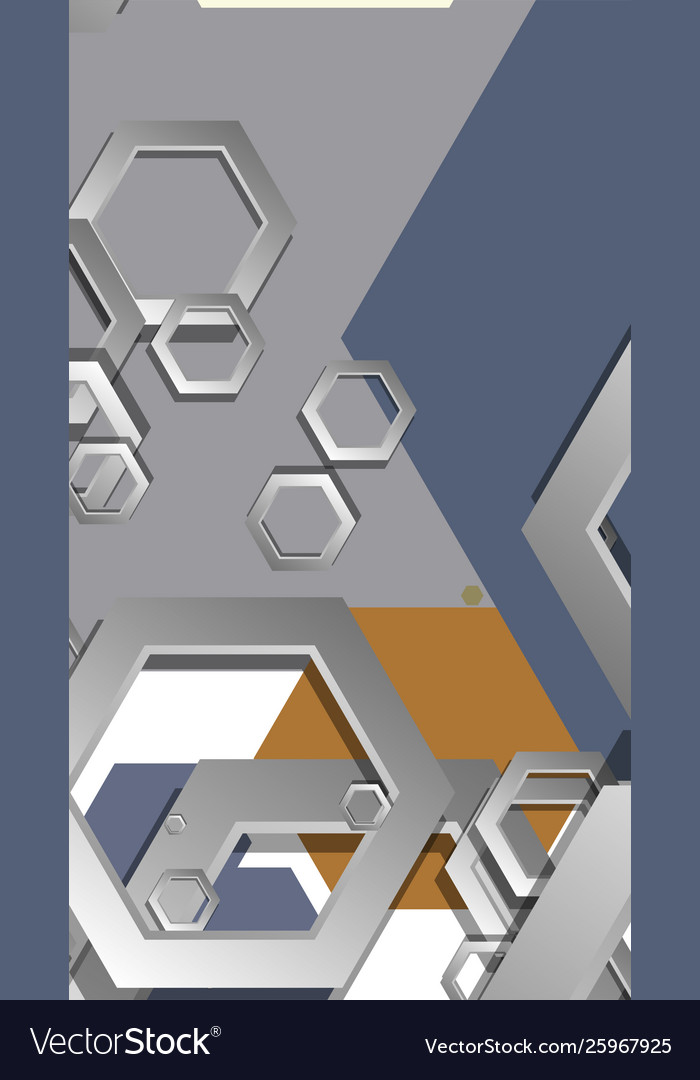 Abstract geometric background with hexagon middle vector image Abstract geometric background with hexagon middle