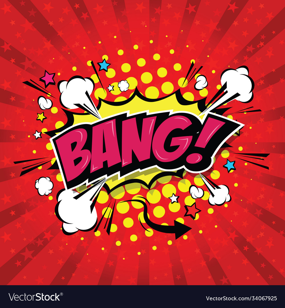 Bang comic speech bubble cartoon Royalty Free Vector Image