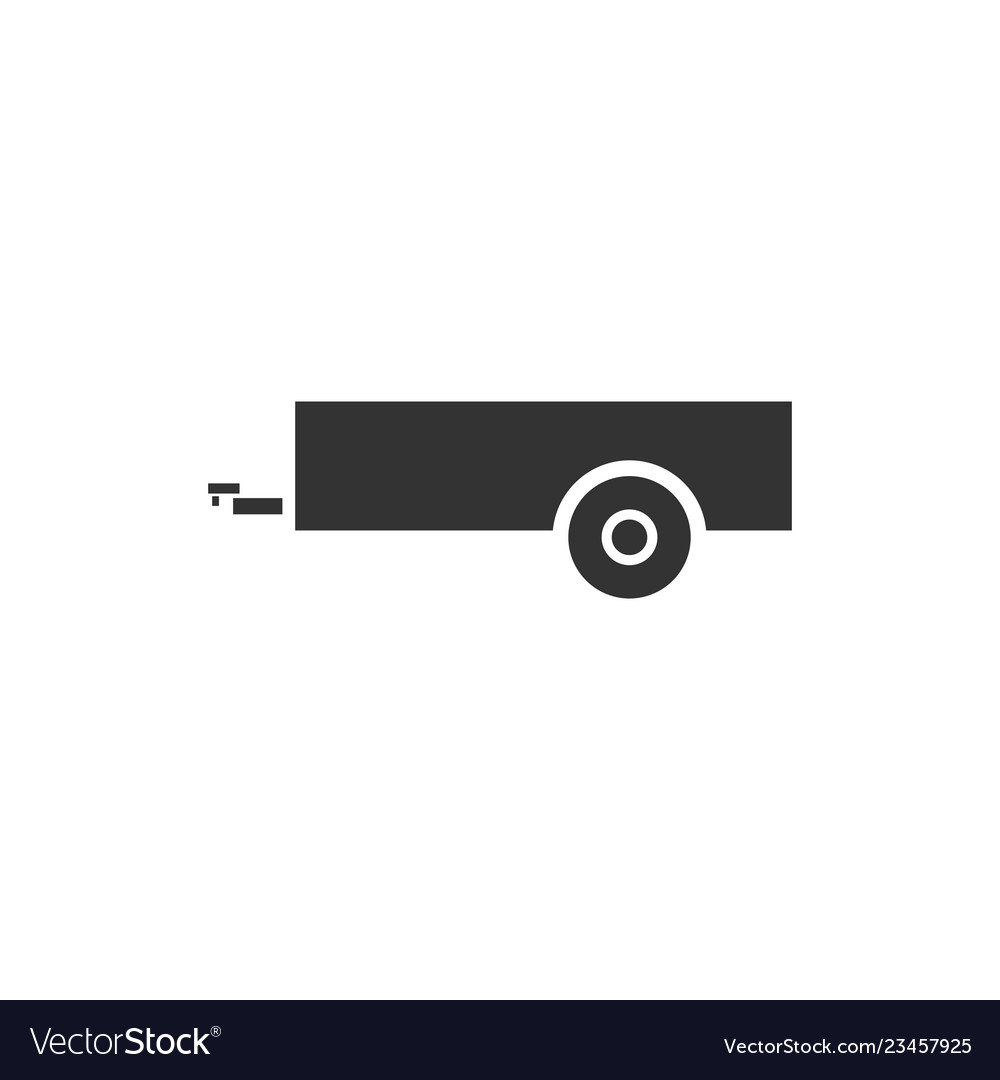 Car trailer icon flat Royalty Free Vector Image