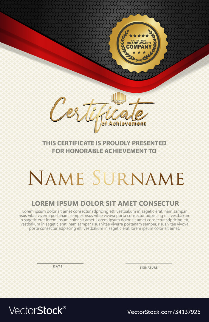 Certificate template with textured background