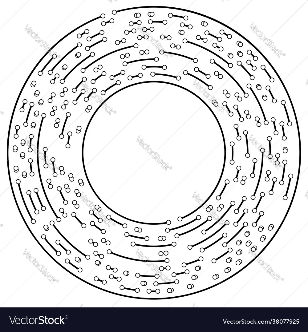 Circular radial lines with nodes points vector image Circular radial lines with nodes points