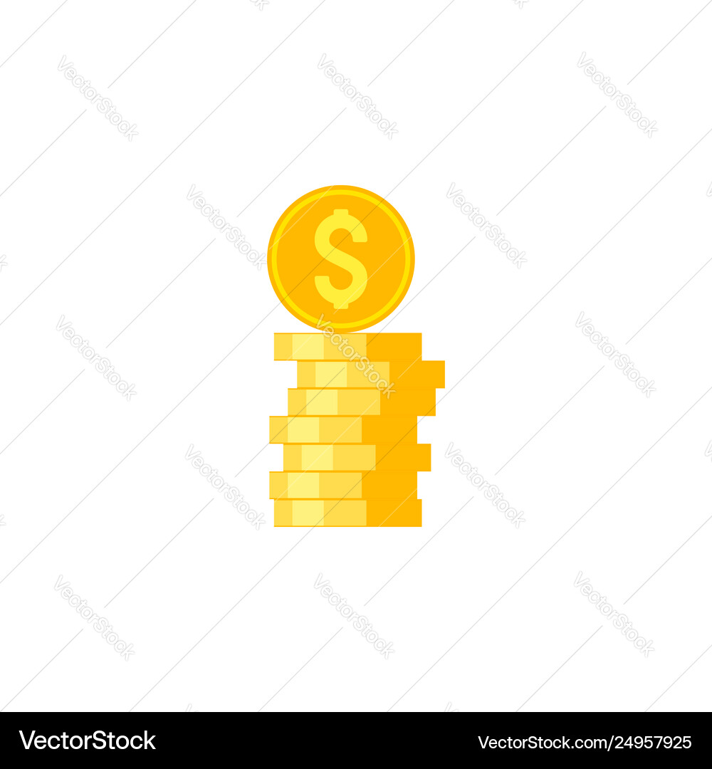 Coins stack flat icon Royalty Free Vector Image