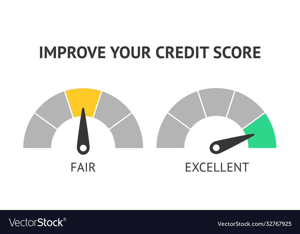 Credit score scale concept flat Royalty Free Vector Image