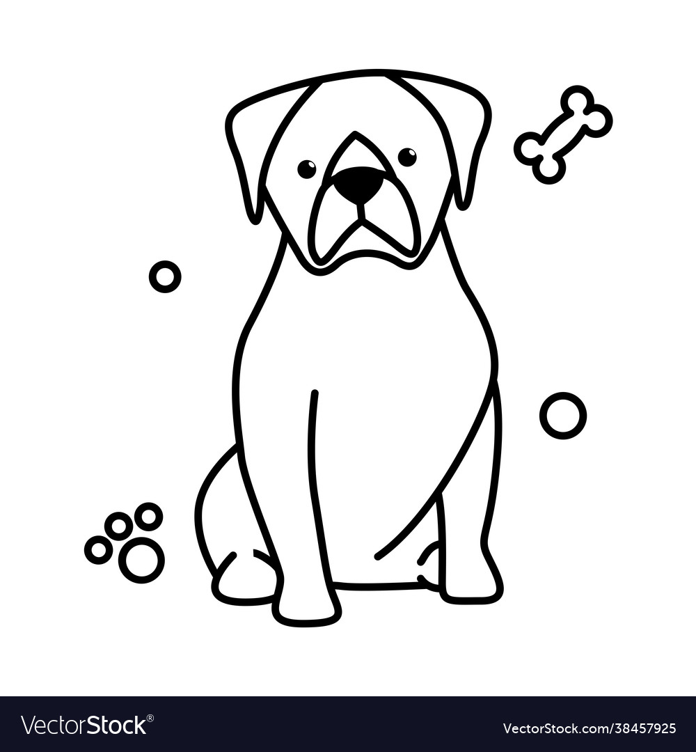 Cute cartoon icon a big dog