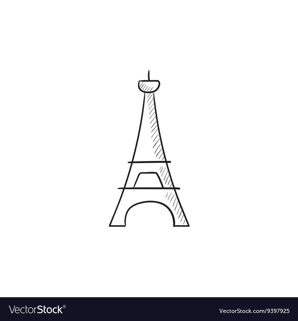 Eiffel tower sketch icon Royalty Free Vector Image