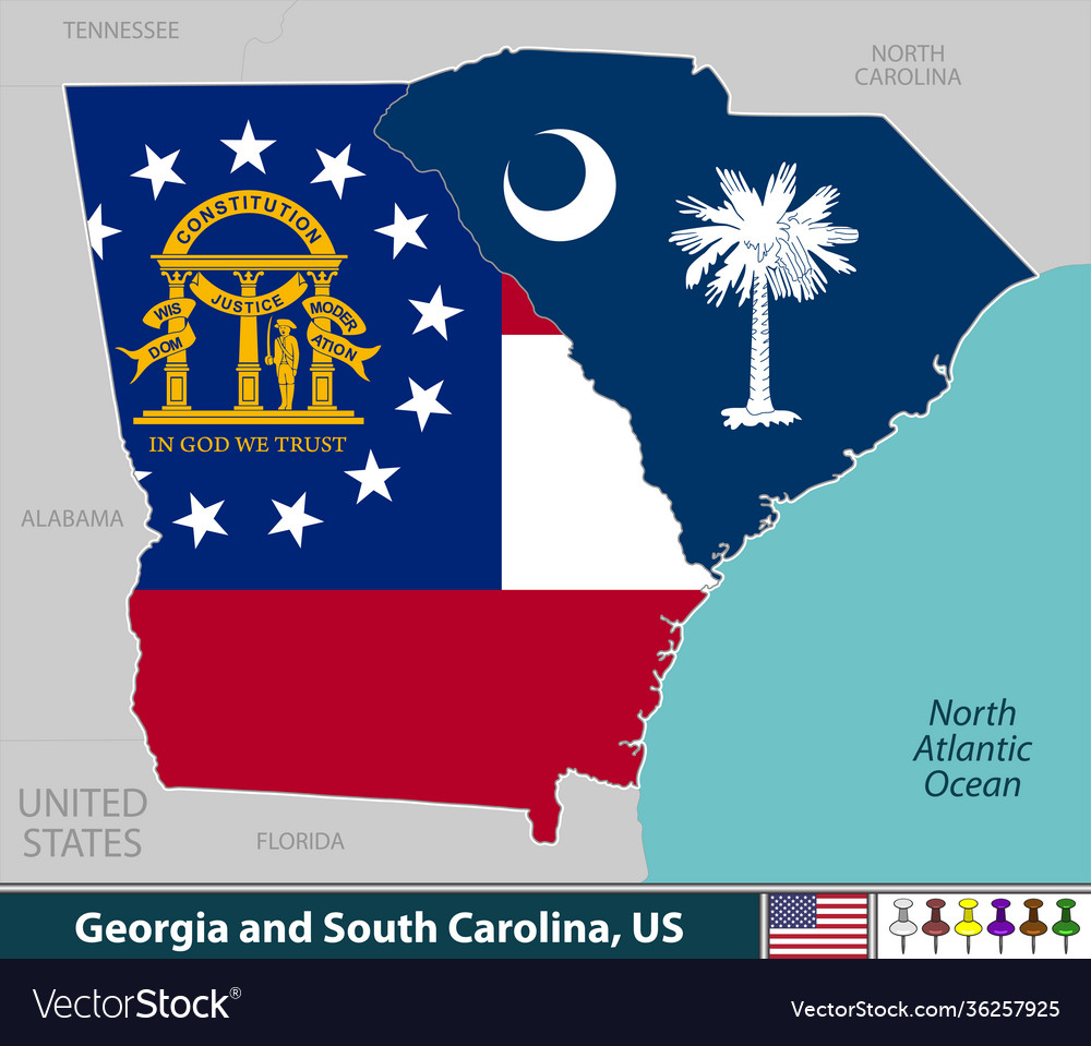 Georgia and south carolina united states Vector Image