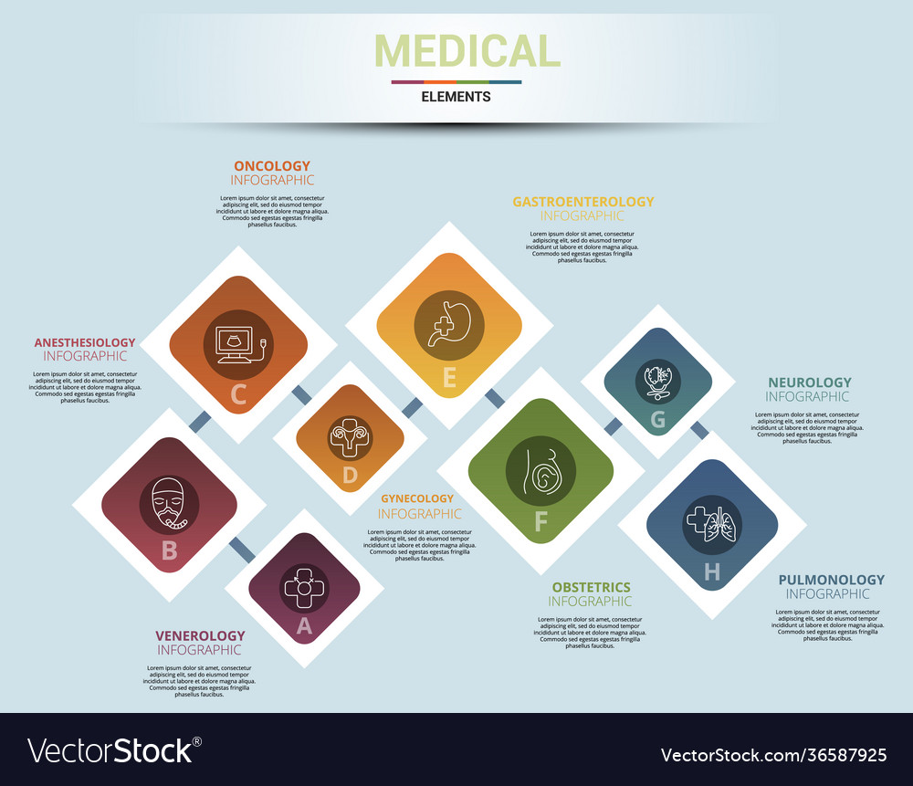 Infographic medical template icons in different Vector Image