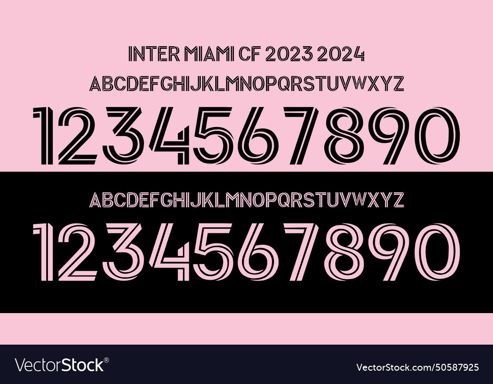 Inter miami font Royalty Free Vector Image - VectorStock