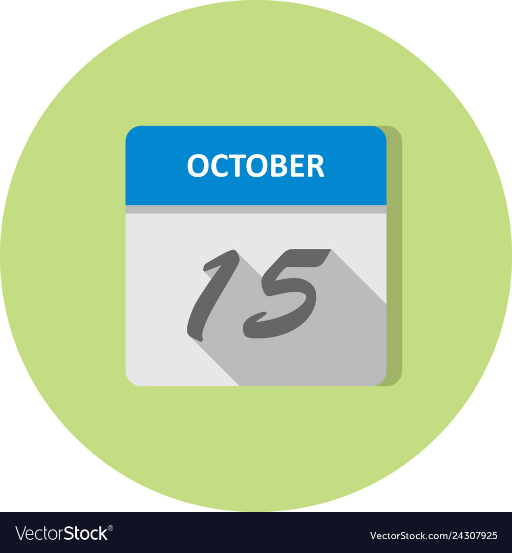 October 15th date on a single day calendar Vector Image