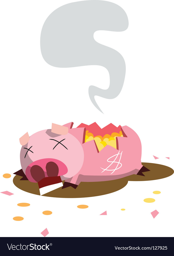 Piggy death Royalty Free Vector Image - VectorStock