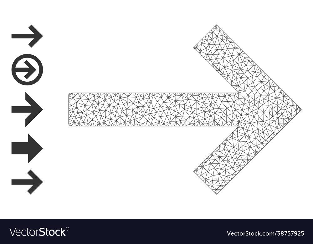 Polygonal net right arrow icon with simple vector image Polygonal net right arrow icon with simple