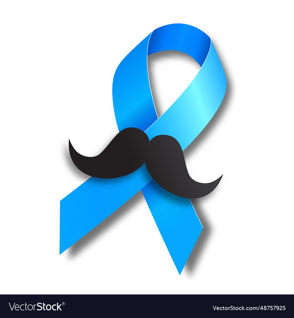 Prostate Cancer Awareness Month Blue Ribbon Vector Image