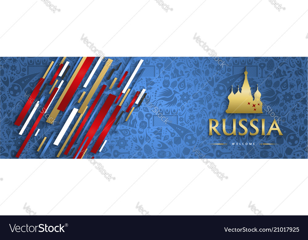 Russia Soccer Background Banner For Sport Event Vector Image