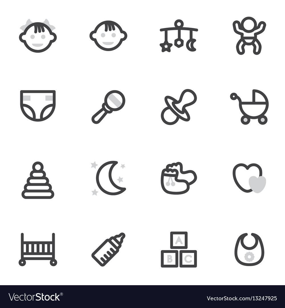 Set of icons on the theme of children Royalty Free Vector