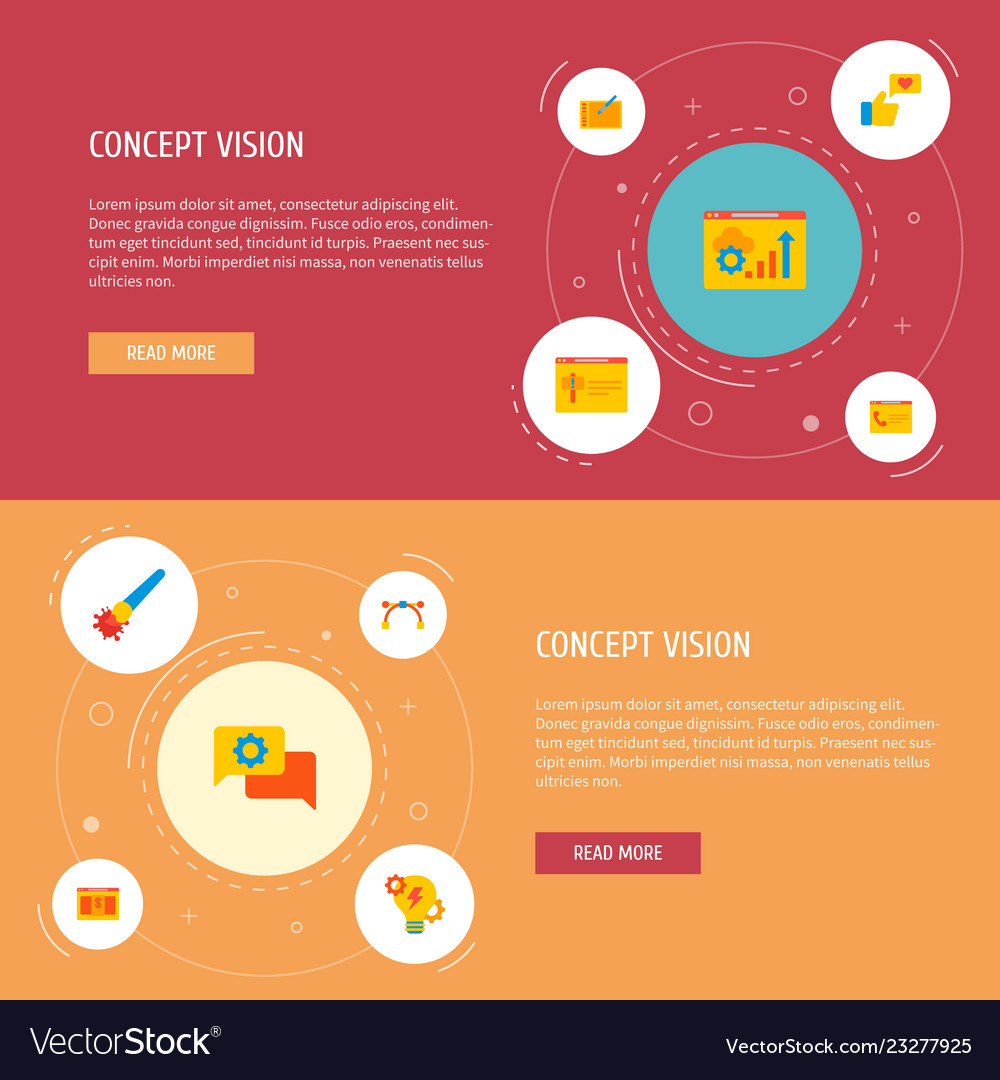 Set of website development icons flat style vector image Set of website development icons flat style