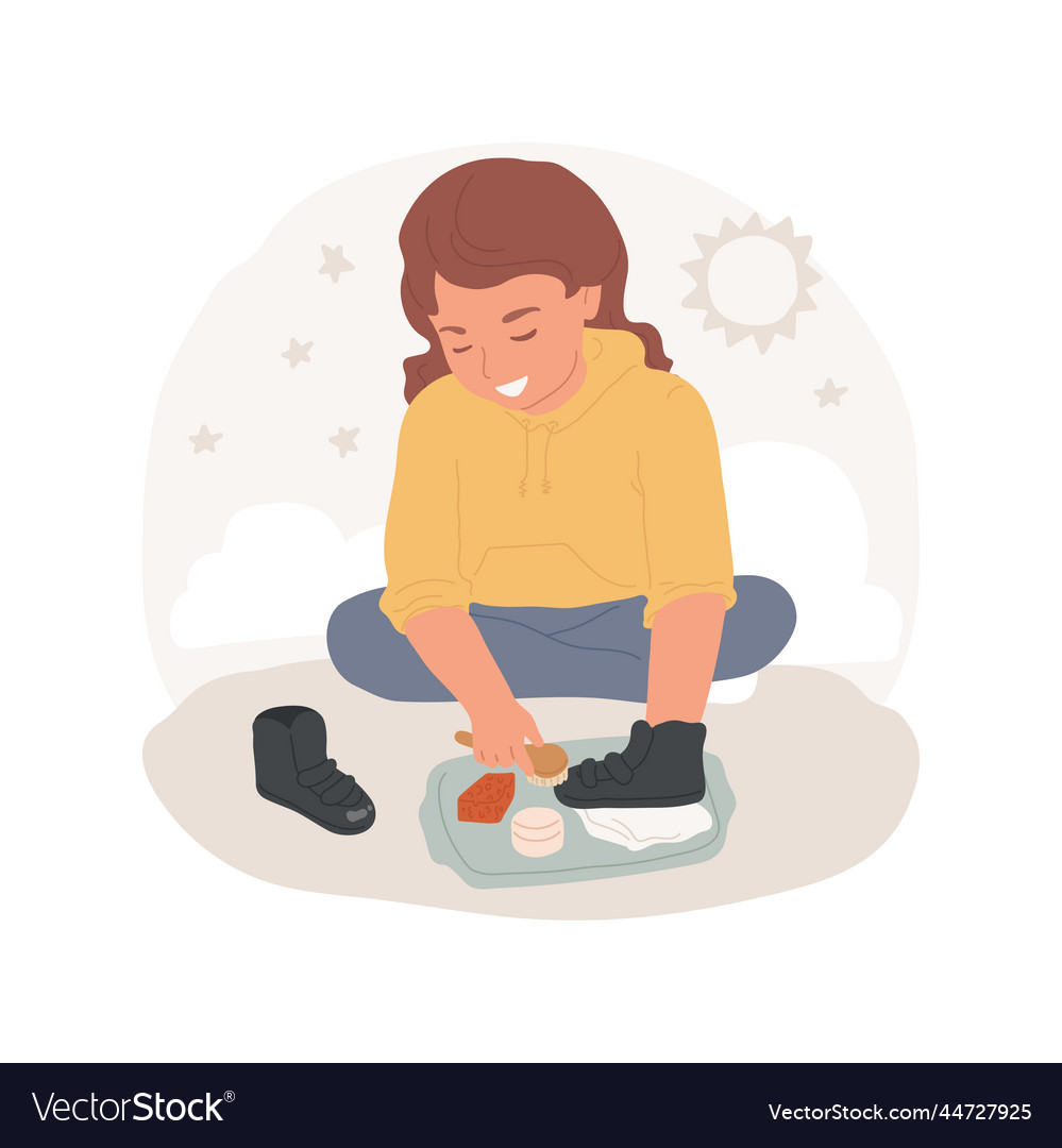 Shoe polishing isolated cartoon Royalty Free Vector Image