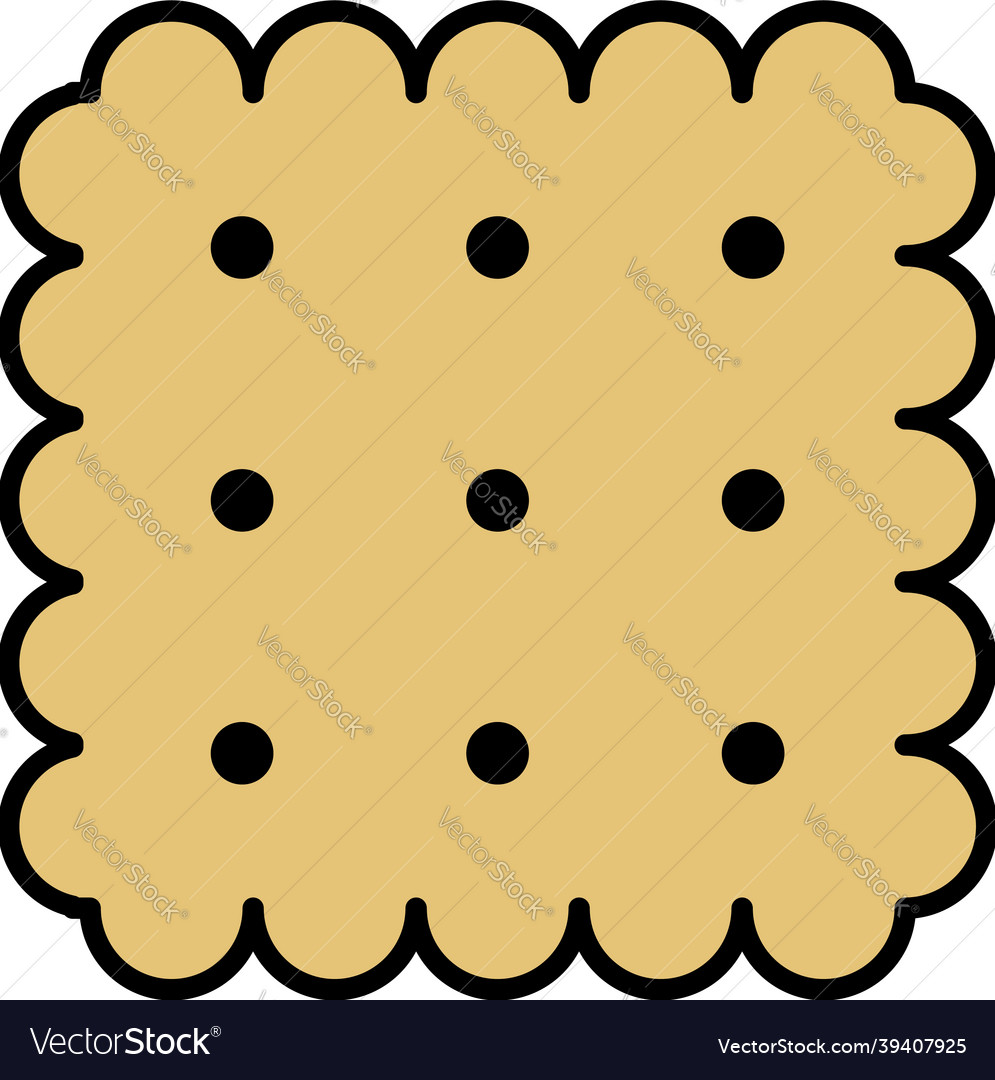 Square biscuit icon color outline Royalty Free Vector Image