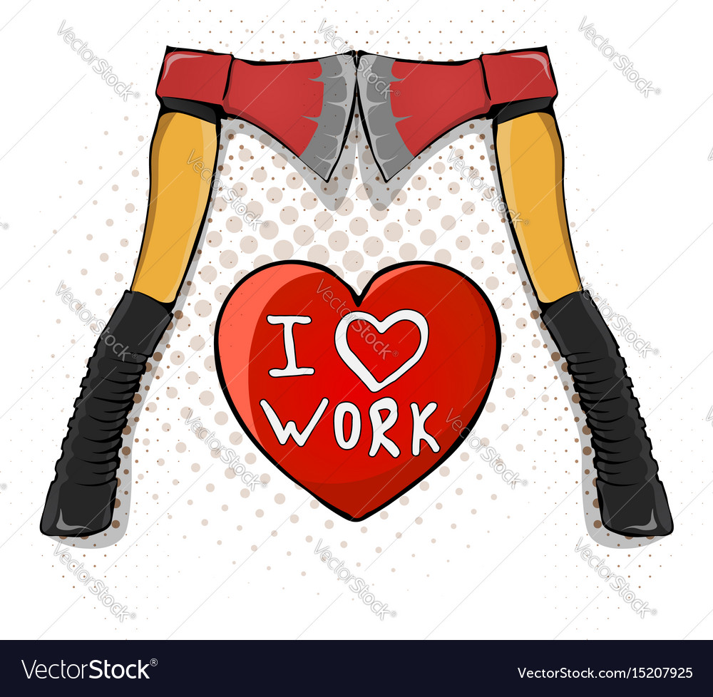 Two Axes with Heart Icon